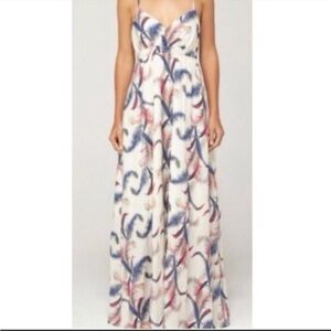 Quicksilver Tropical Feather Printed Maxi Dress Sz XS